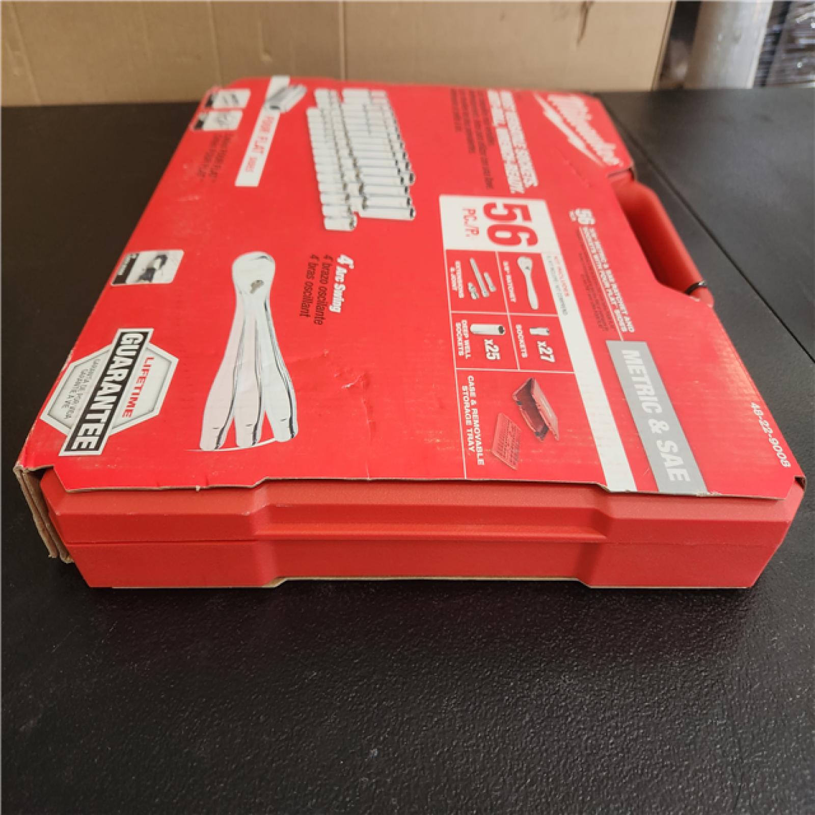 Phoenix NEW Milwaukee 3/8 in. Drive SAE/Metric Ratchet and Socket Mechanics Tool Set (56-Piece) (SEALED)