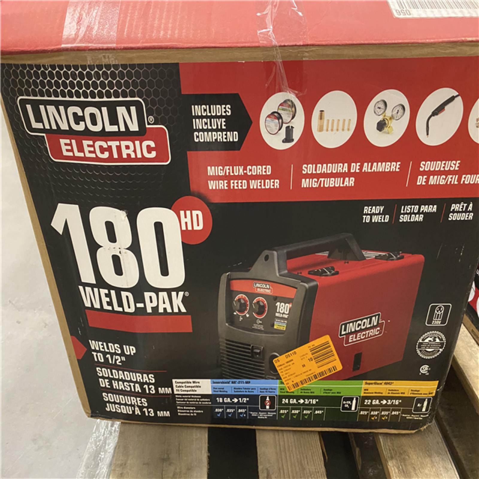 Dallas Location - As-Is Lincoln Electric Weld-Pak 180 Amp Welder