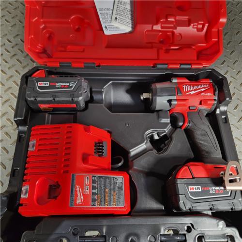 Houston location- AS-IS Milwaukee M18 FUEL 1/2 in. Cordless Brushless Mid-Torque Impact Wrench Kit (Battery & Charger)