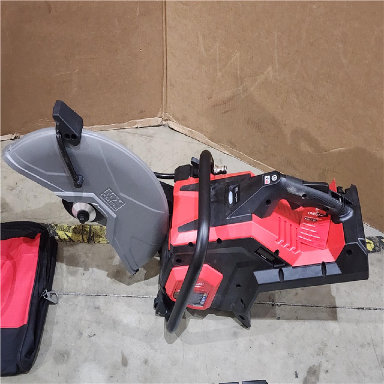 HOUSTON LOCATION - AS-IS MX FUEL Lithium-Ion 14 in. Cut Off Saw Kit with RAPIDSTOP Brake W/ (2) FORGE XC8.0 Batteries & (1) MX FUEL Super Charger