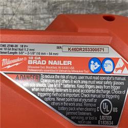AS-IS Milwaukee FUEL 18-Volt Lithium-Ion Brushless Cordless Gen II 18-Gauge Brad Nailer (Tool-Only)