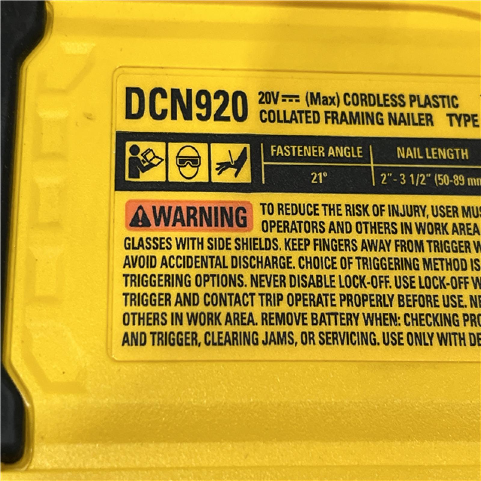 AS-IS DEWALT 20-Volt 21° Cordless Framing Nailer (Tool-Only)
