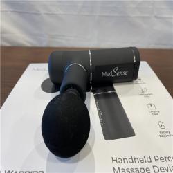 AS-IS Medsense Road Warrior Massage Gun – Deep Tissue Massager with 3 Speed Settings, 4 Attachments, USB-C Fast Charging, App Support, 5-Hour Battery, Aluminum Body, Travel Case