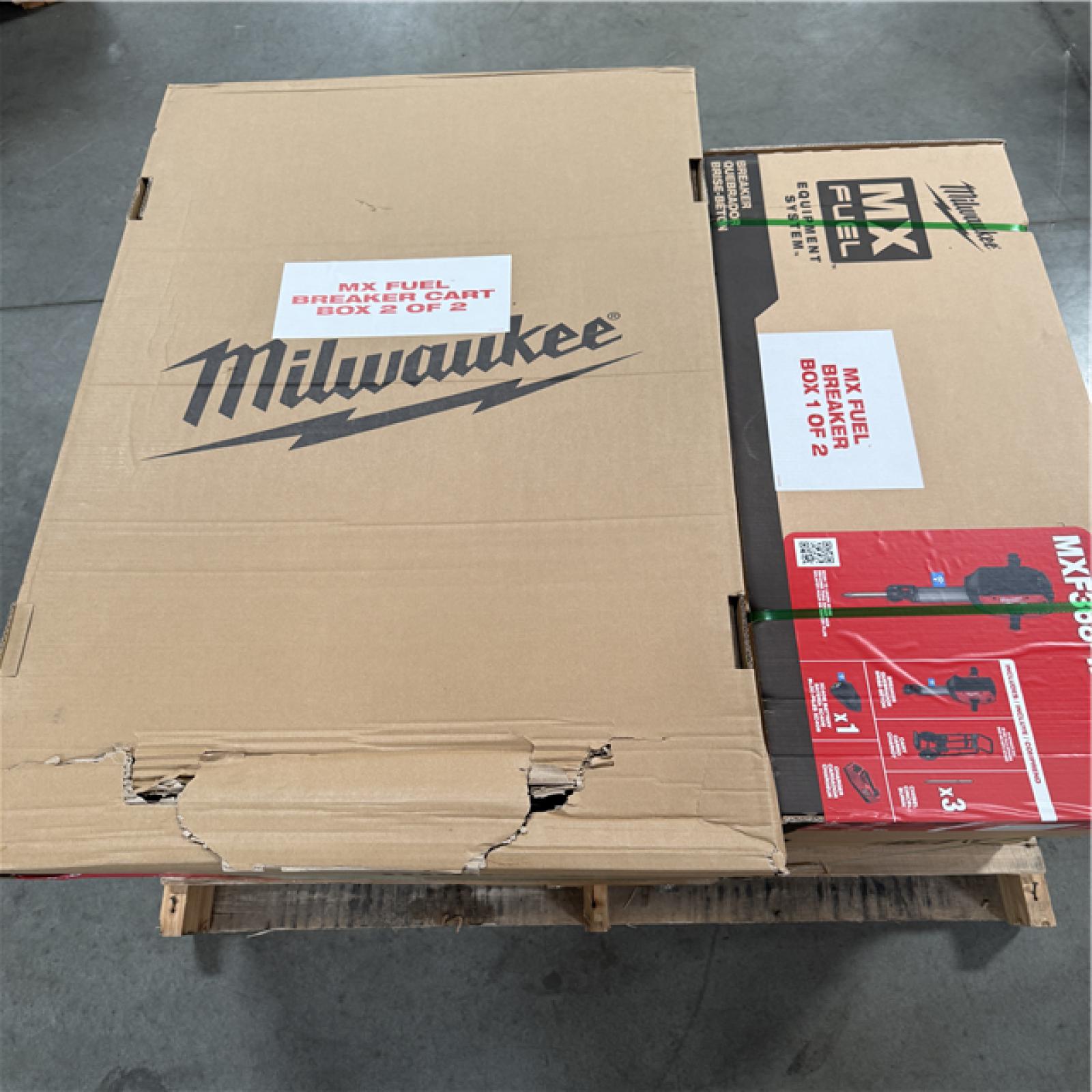 CALIFORNIA NEW Milwaukee Breaker & Cart, includes (1) Battery & Charger (damaged box)