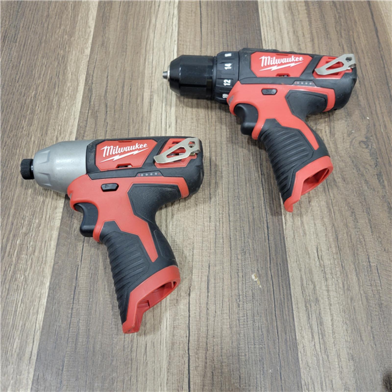 Milwaukee 2494-22 M12 Cordless Combination 3/8  Drill / Driver and 1/4  Hex Impact Driver Dual Power Tool Kit (2 Lithium Ion Batteries  Charger