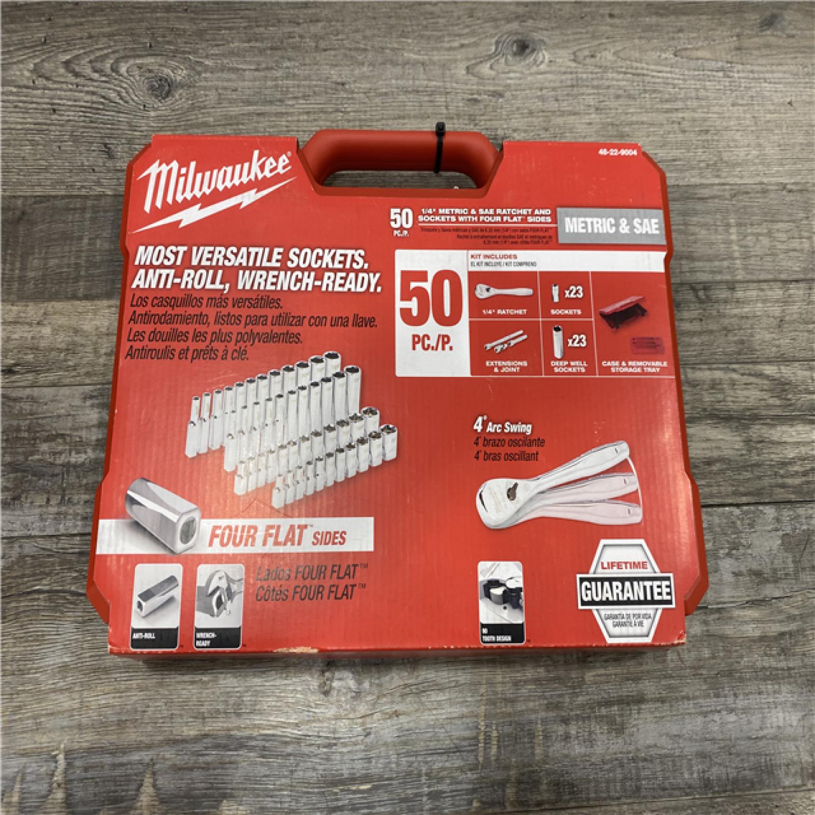 NEW - Milwaukee 1/4 in. Drive SAE/Metric Ratchet and Socket Mechanics Tool Set (50-Piece)