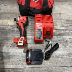 AS-IS Milwaukee 18-Volt Lithium-Ion Compact Brushless Cordless 1/4 in. Impact Driver Kit