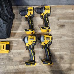 HOUSTON LOCATION - AS-IS DeWalt 20V MAX ATOMIC Cordless Brushless 4-Tool Combo Kit