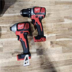 HOUSTON LOCATION - AS-IS Milwaukee M18 18V Lithium-Ion Cordless Drill Driver/Impact Driver Combo Kit