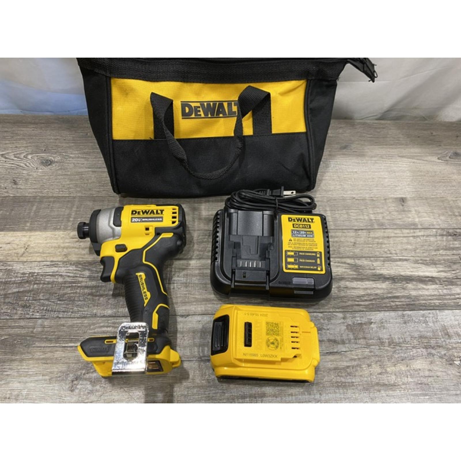 AS-IS DEWALT Atomic 20V Max Lithium-Ion Brushless Cordless Compact 1/4 in. Impact Driver Kit