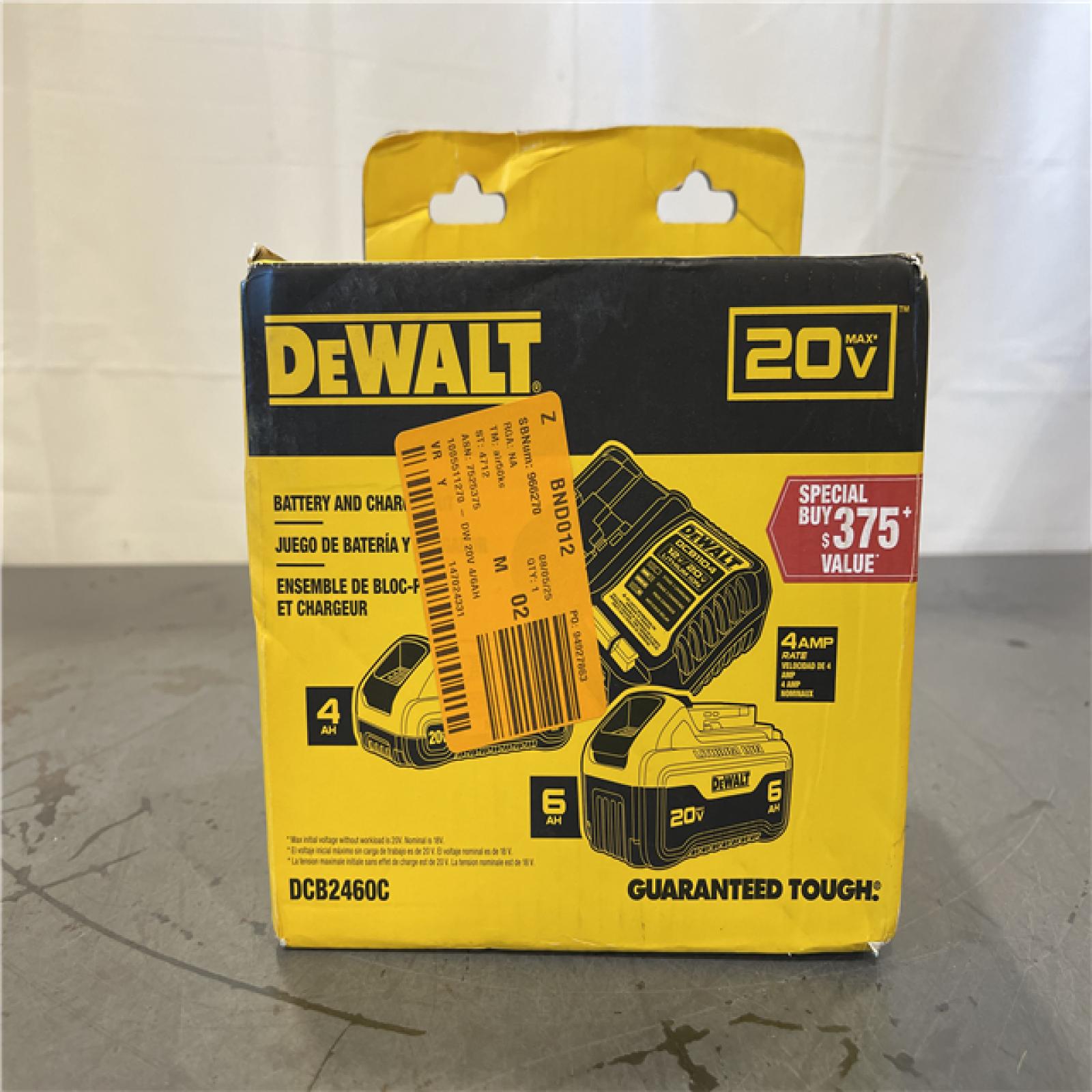 New! - DEWALT 20V MAX Lithium-Ion 6.0Ah and 4.0Ah Battery and Charger Starter Kit