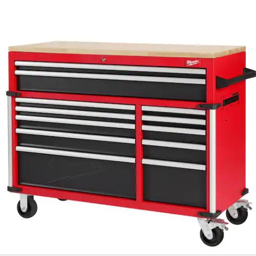 DALLAS LOCATION - Milwaukee Tool Storage 52 in. W x 22 in. D Heavy Duty Red Mobile Workbench Cabinet