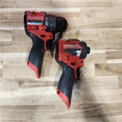 HOUSTON LOCATION - AS-IS Milwaukee FUEL 12-Volt Lithium-Ion Brushless Cordless Hammer Drill and Impact Driver Combo Kit