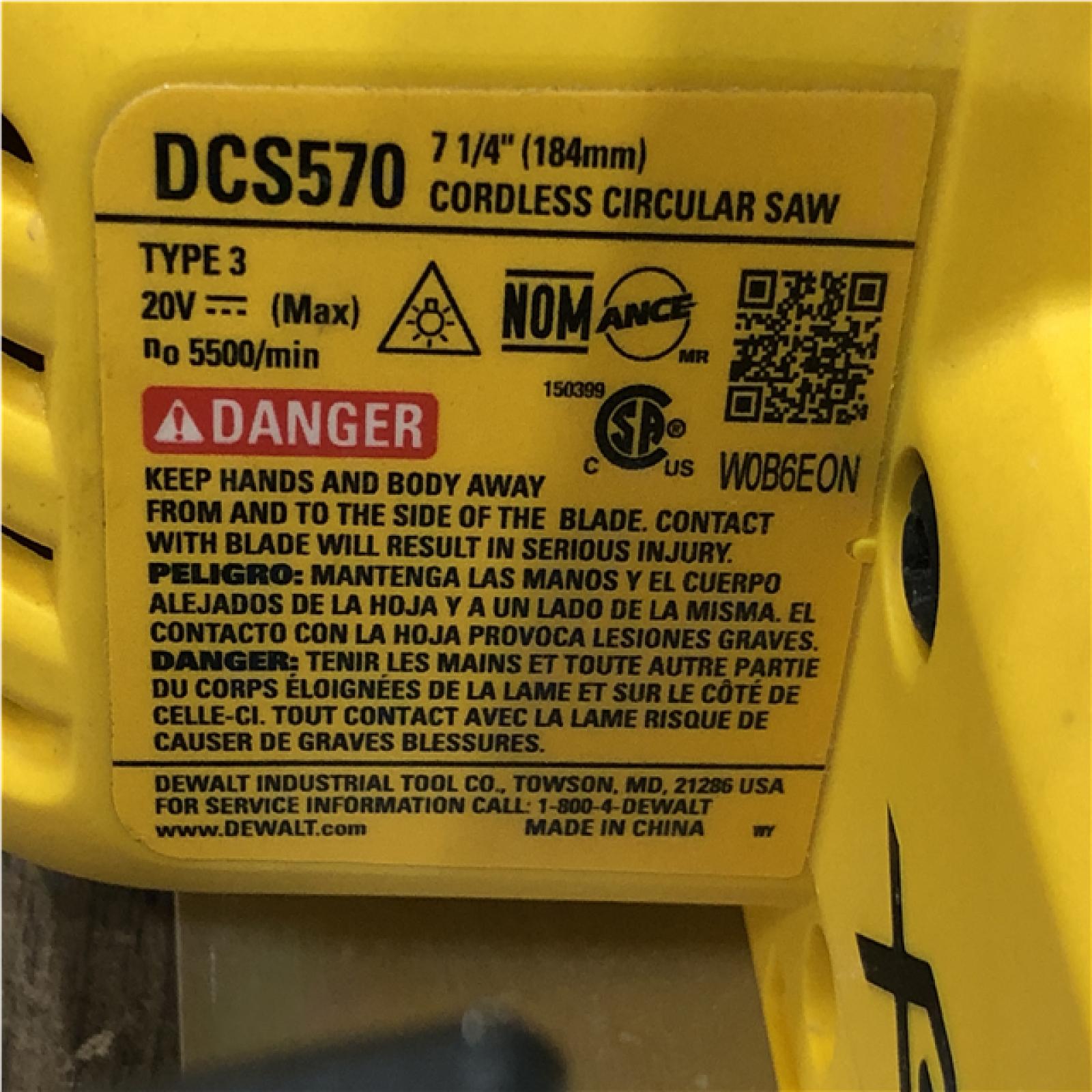 AS-IS DEWALT  20V MAX XR Cordless Brushless Circular Saw (Tool Only)