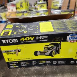 Dallas Location - As-Is RYOBI 40V HP Brushless Whisper Series 21. in Self-Propelled Mower - (2) 6.0 Ah Batteries & Charger