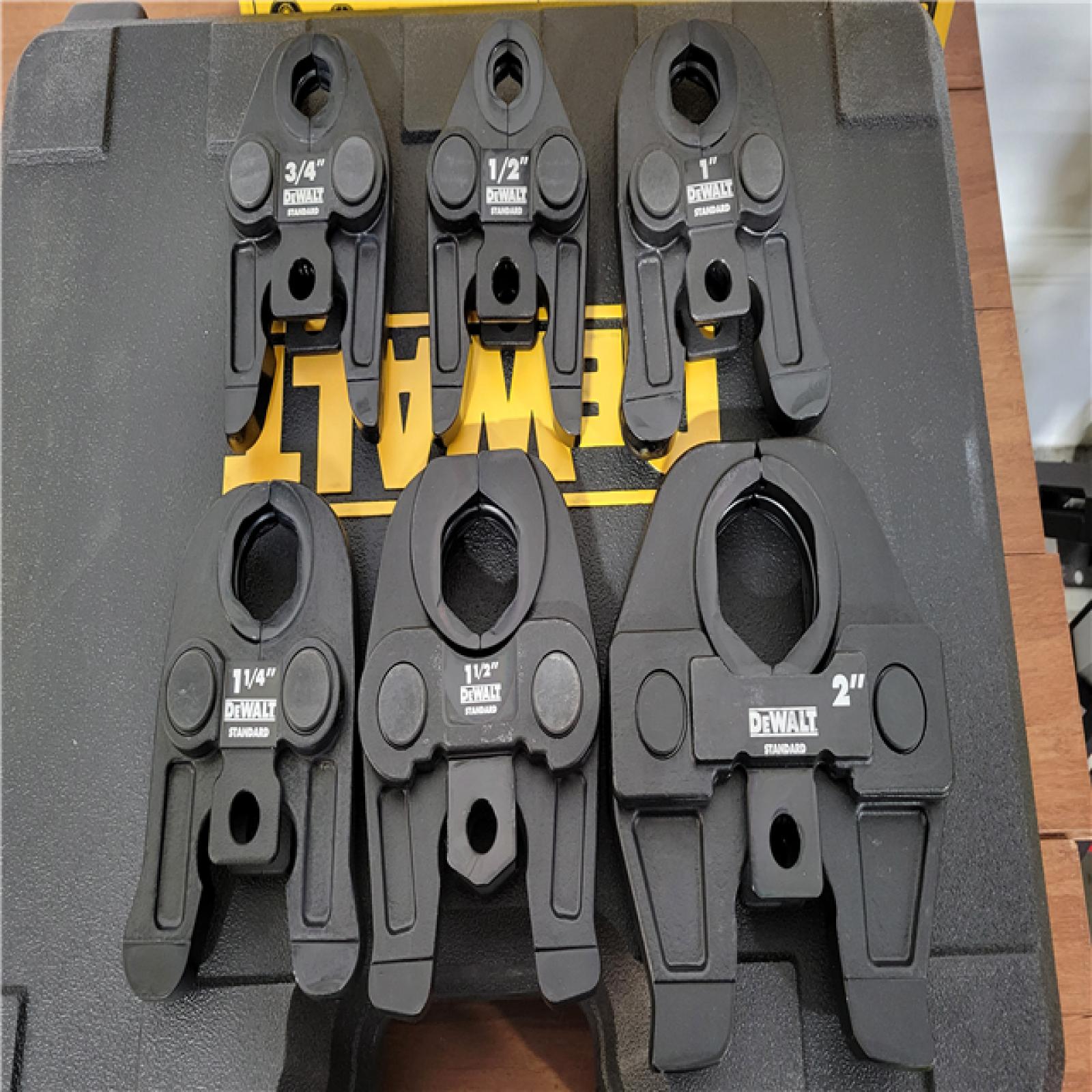 California AS-IS DeWalt Pipe Pressing Tool Kit  Includes (2) Batteries  Charger & Hard Case