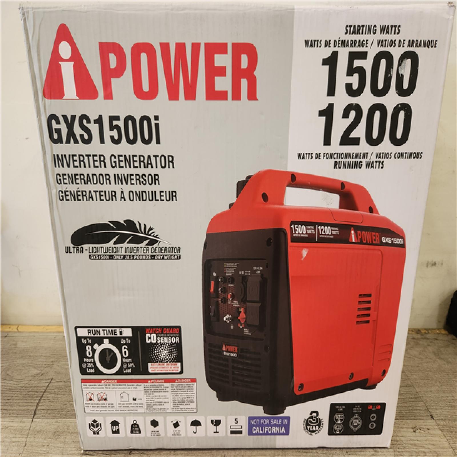 Phoenix NEW A-iPower 1500-Watt Recoil Start Gasoline Powered Ultra-Light Inverter Generator with 60cc OHV Engine and CO Sensor Shutdown