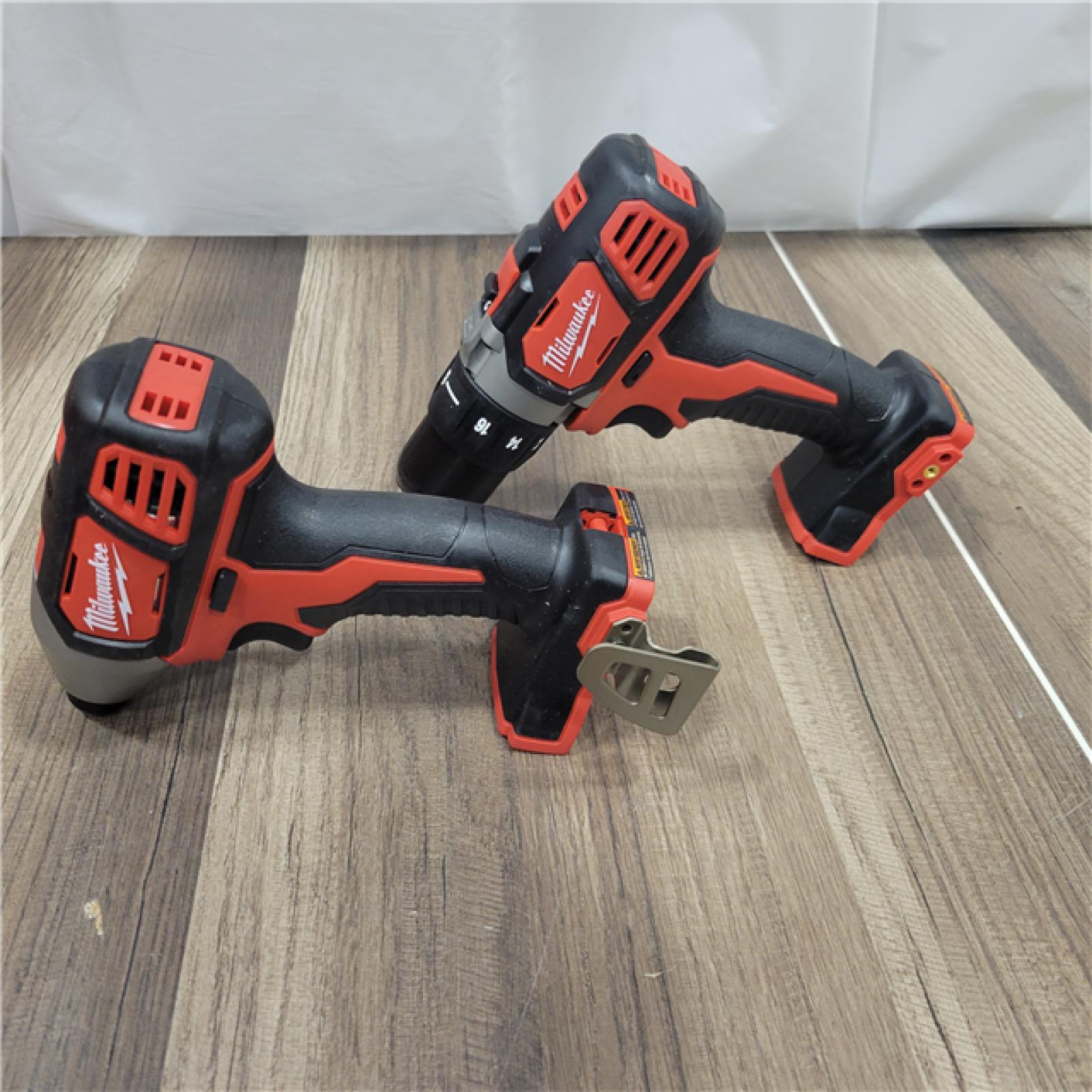AS-IS Milwaukee M18 18V Cordless Brushed 2 Tool Drill/Driver and Impact Driver Kit