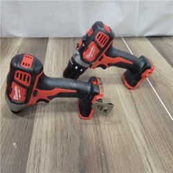 AS-IS Milwaukee M18 18V Cordless Brushed 2 Tool Drill/Driver and Impact Driver Kit