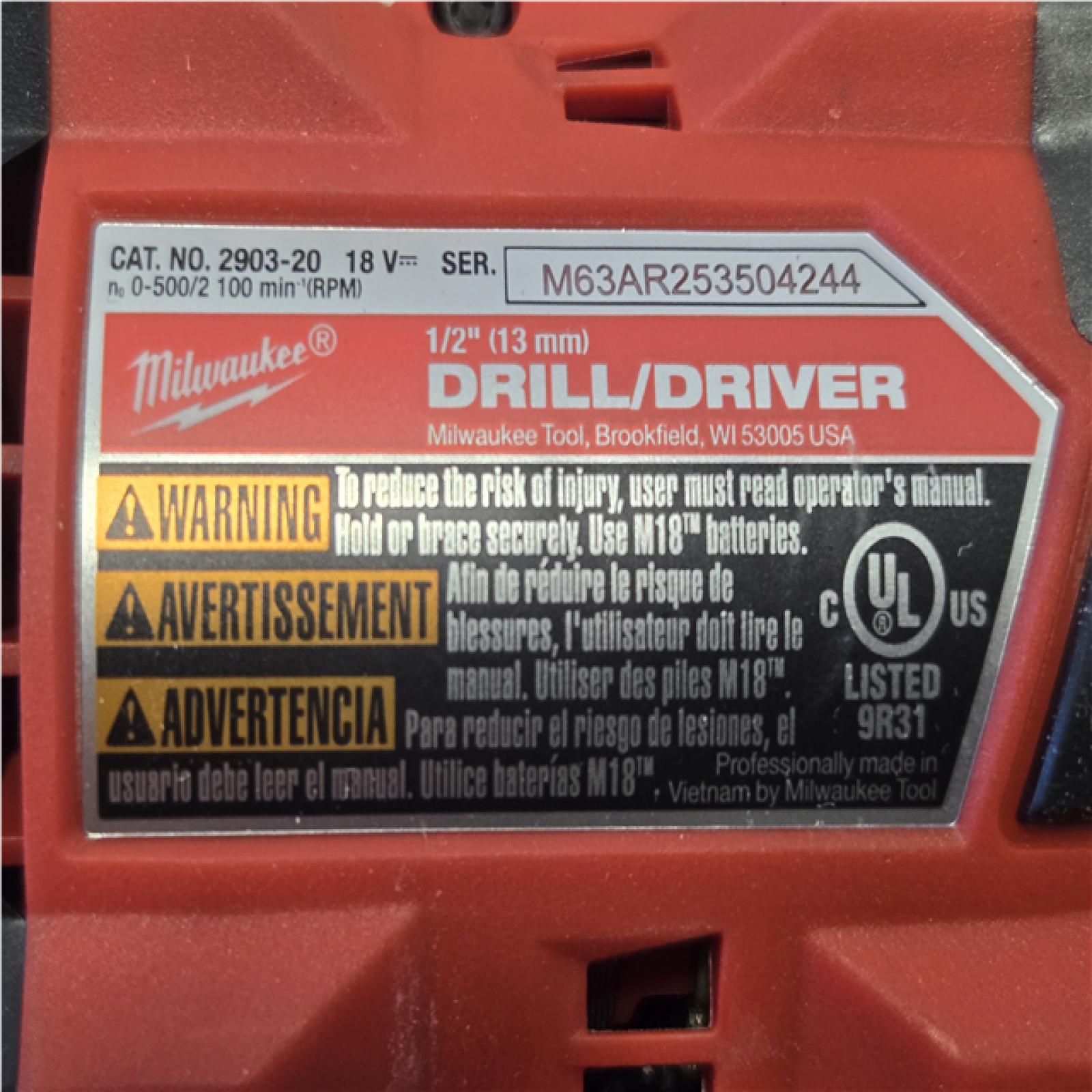 AS-IS Milwaukee FUEL 18V Lithium-Ion Brushless Cordless 1/2 in. Drill/Driver (Tool-Only)