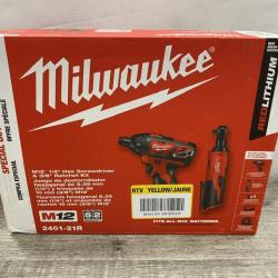 NEW - Milwaukee 12V Lithium-Ion Cordless 3/8 in. Ratchet and Screwdriver (2-Tool) Combo Kit