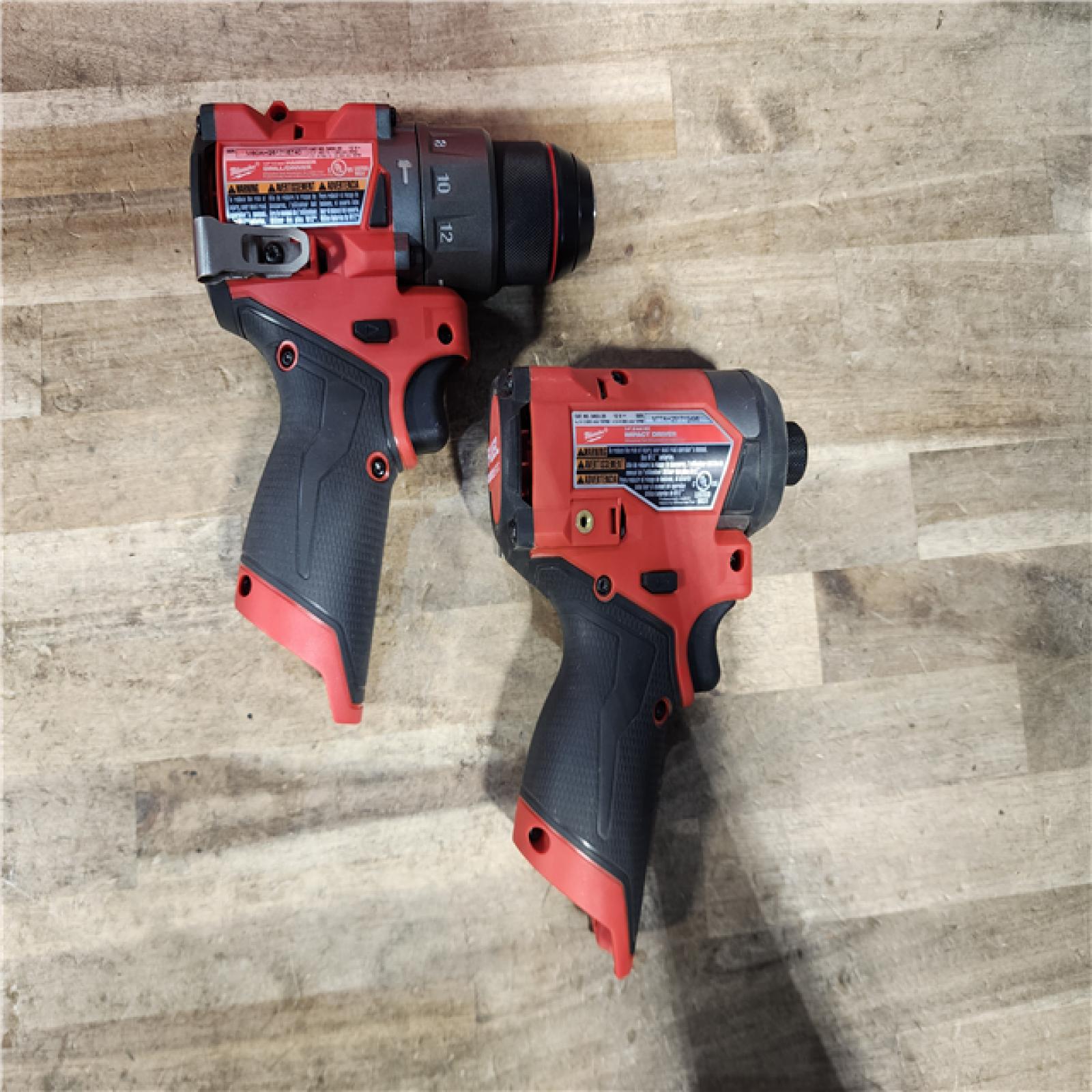HOUSTON LOCATION - AS-IS Milwaukee FUEL 12-Volt Lithium-Ion Brushless Cordless Hammer Drill and Impact Driver Combo Kit