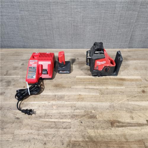 HOUSTON LOCATION - AS-IS Milwaukee 12-Volt Lithium-Ion Cordless Green 250 ft. 3-Plane Laser Level Kit