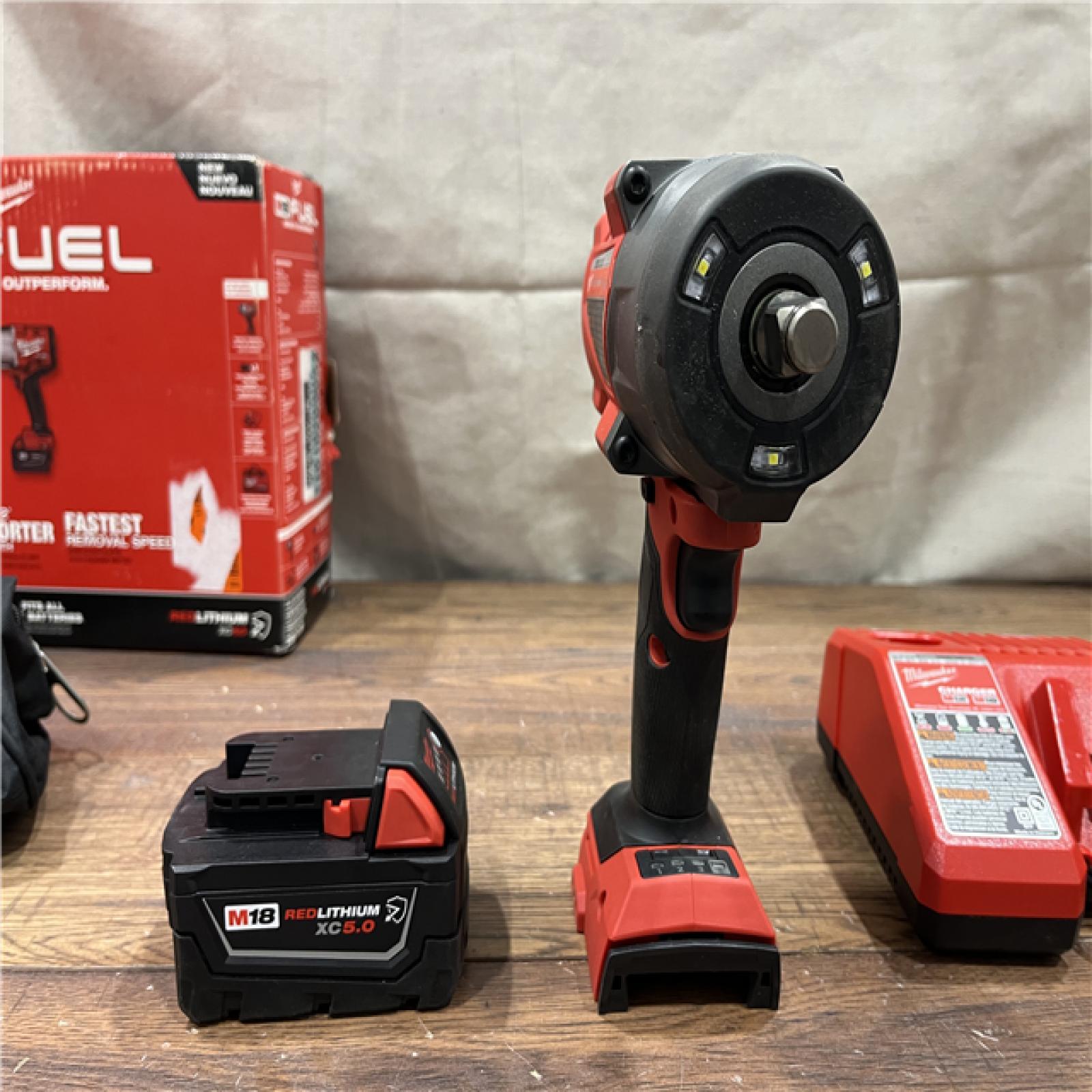 AS-IS Milwaukee M18 1/2 in. Cordless Brushless High Torque Impact Wrench Kit (Battery & Charger)