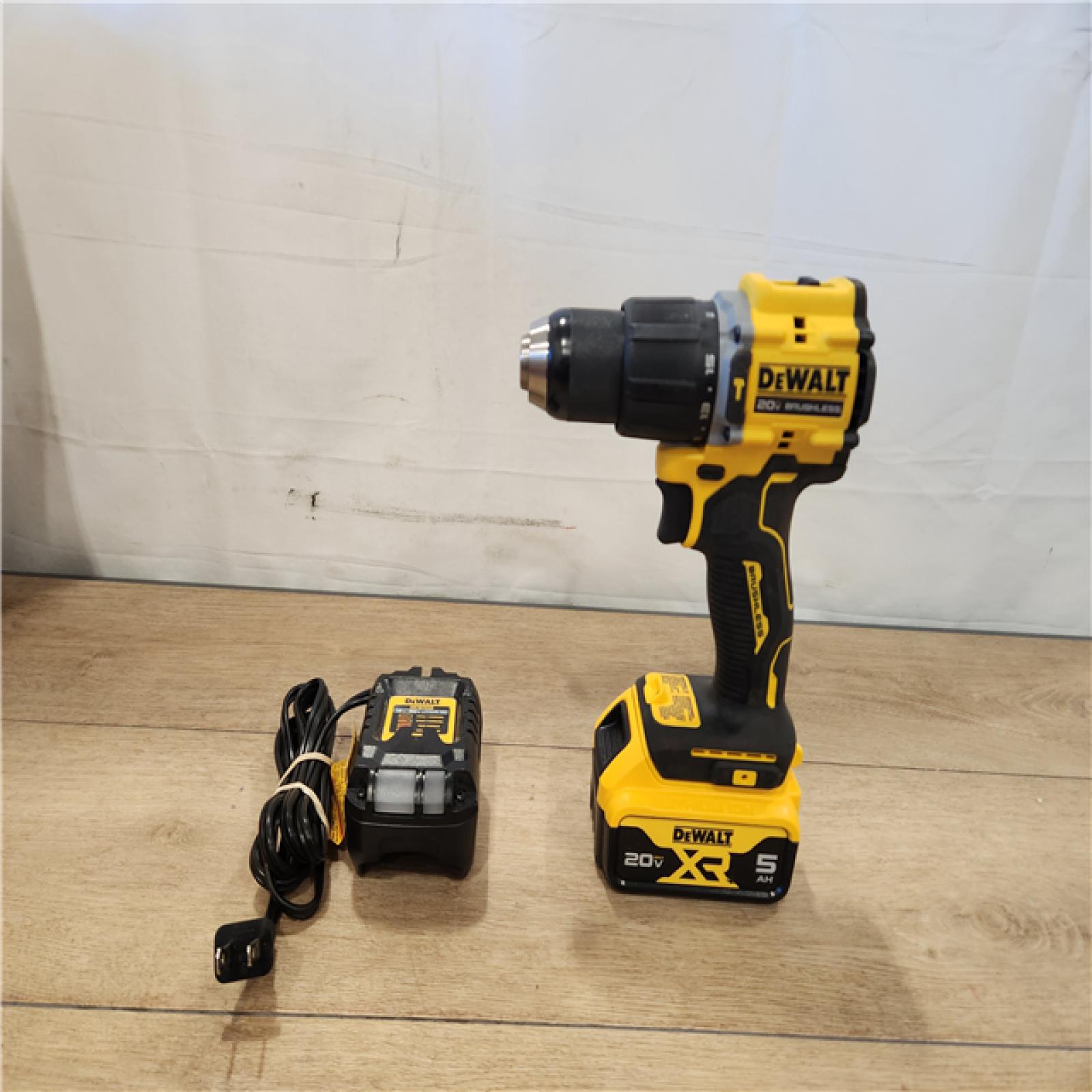 AS-IS- DEWALT ATOMIC 20V Lithium-Ion Cordless 1/2 in. Hammer Drill Kit with 5.0 Ah Battery and Charger