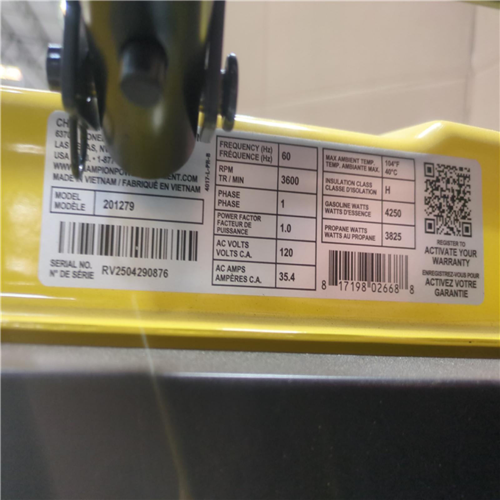 CALIFORNIA AS-IS CHAMPION PORTABLE POWER GENERATOR