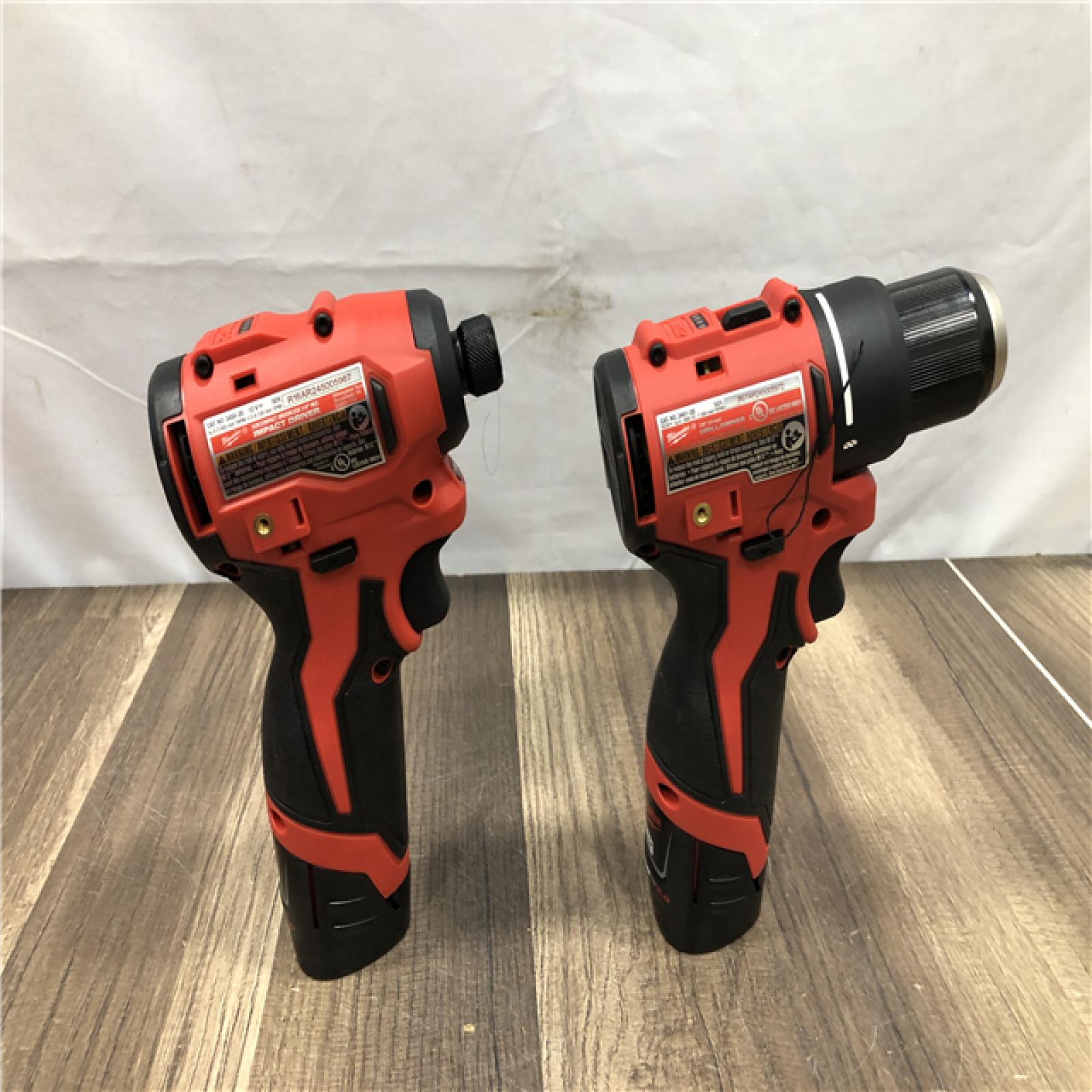 AS-IS Milwaukee 12-Volt Lithium-Ion Brushless Cordless Subcompact Drill and Impact Driver Combo Kit