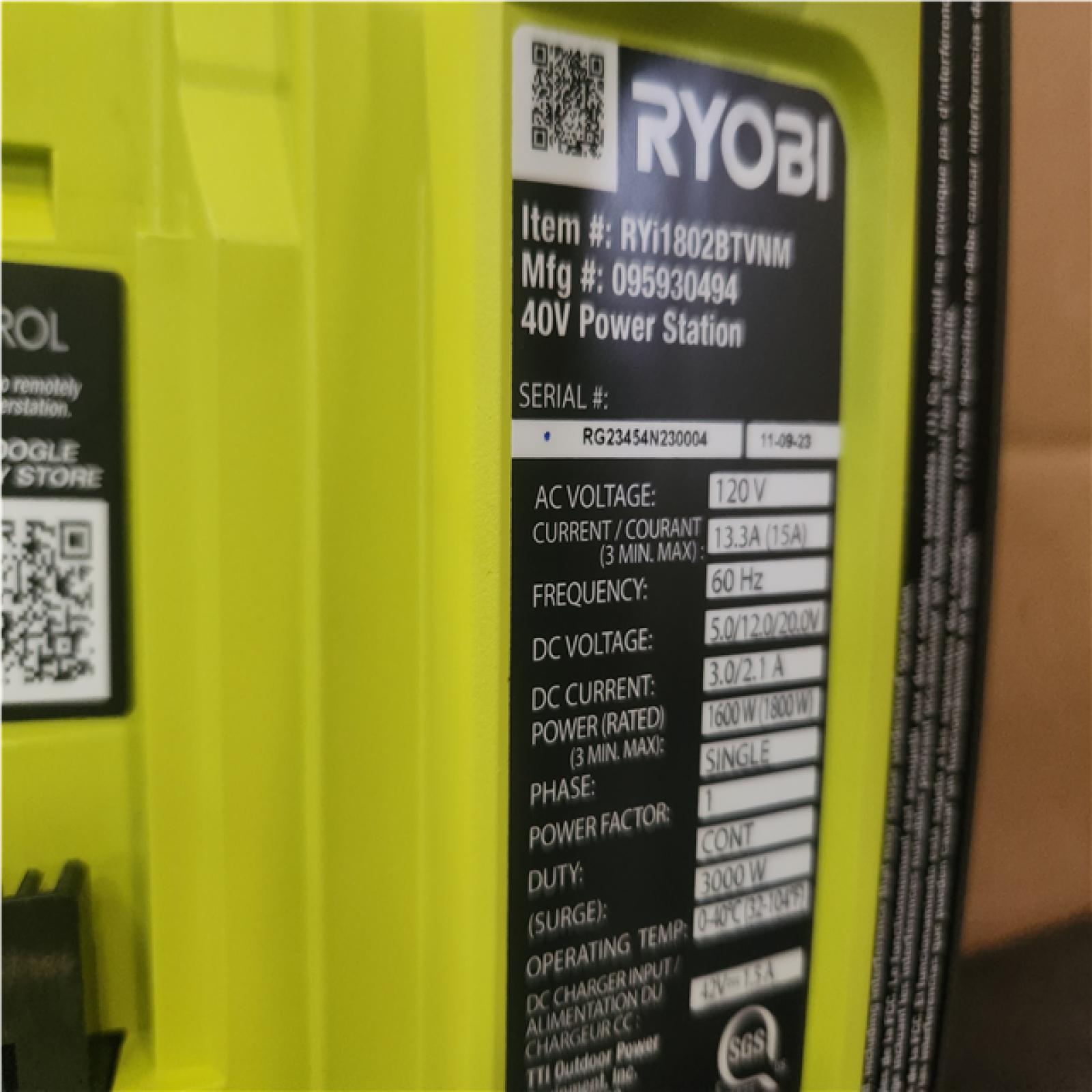 Phoenix NEW RYOBI 40V 1800-Watt Portable Battery Inverter Power Station and 4-Port Charger (Tool Only)