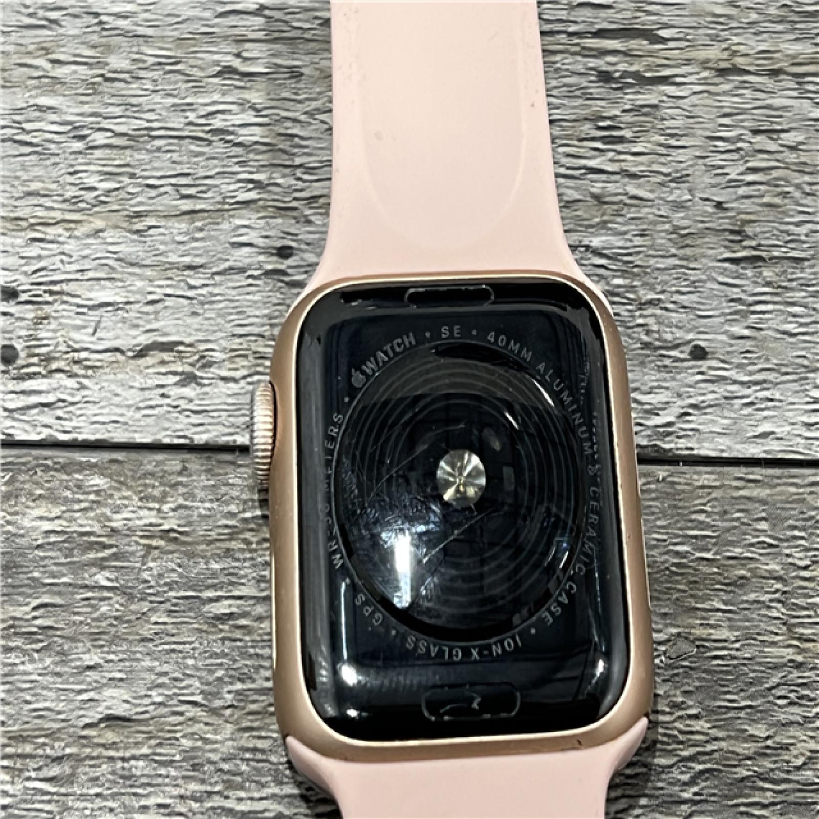 AS-IS Apple Watch SE- Gold Aluminum Case with Pink Sand Sport Band
