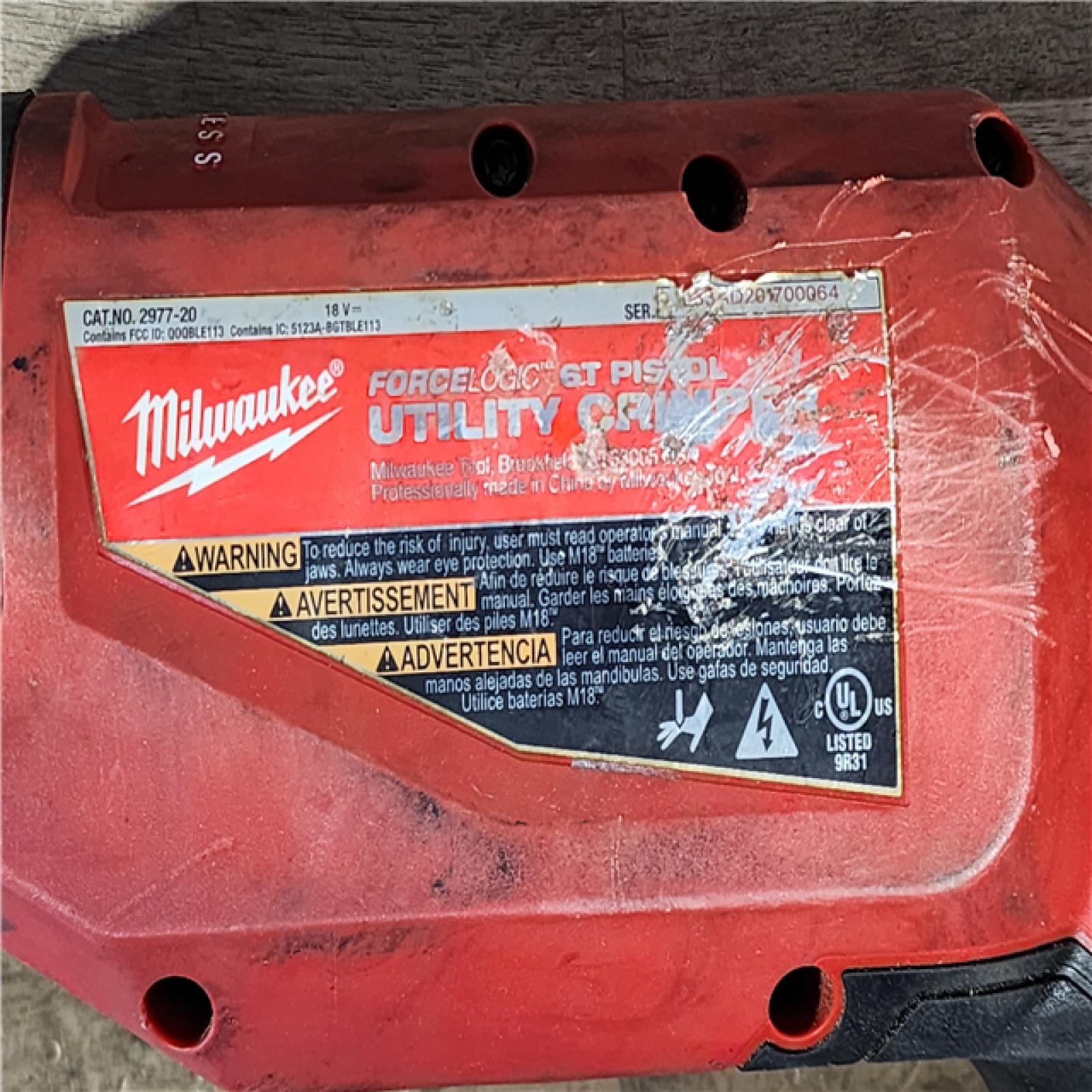 HOUSTON LOCATION - AS-IS M18 18V Lithium-Ion Cordless FORCE LOGIC 6-Ton Pistol Utility Crimping Kit with O-D3 Jaws and 2 Batteries