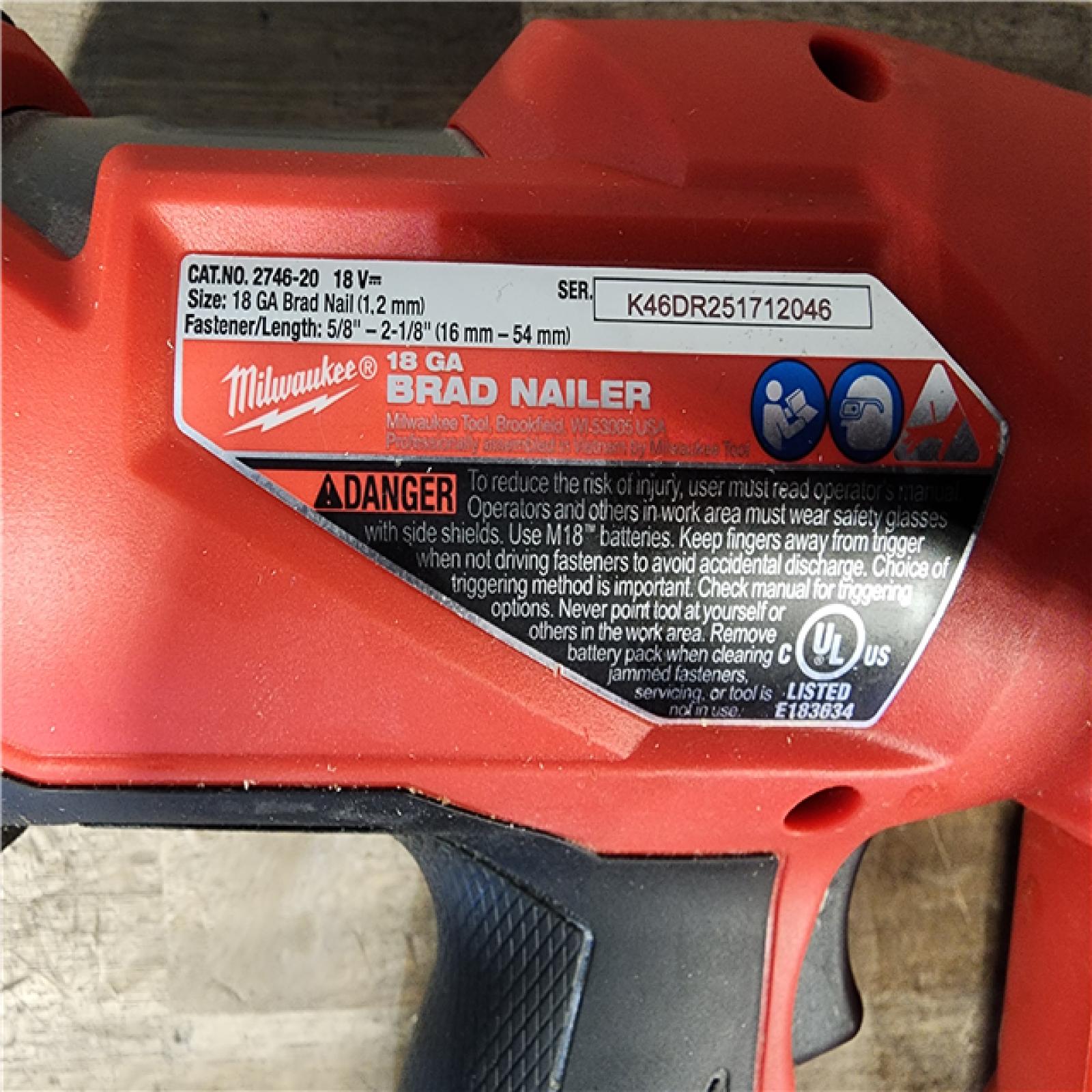 HOUSTON LOCATION - AS-IS Milwaukee M18 FUEL 18 Gauge Brad Nailer (TOOL ONLY)