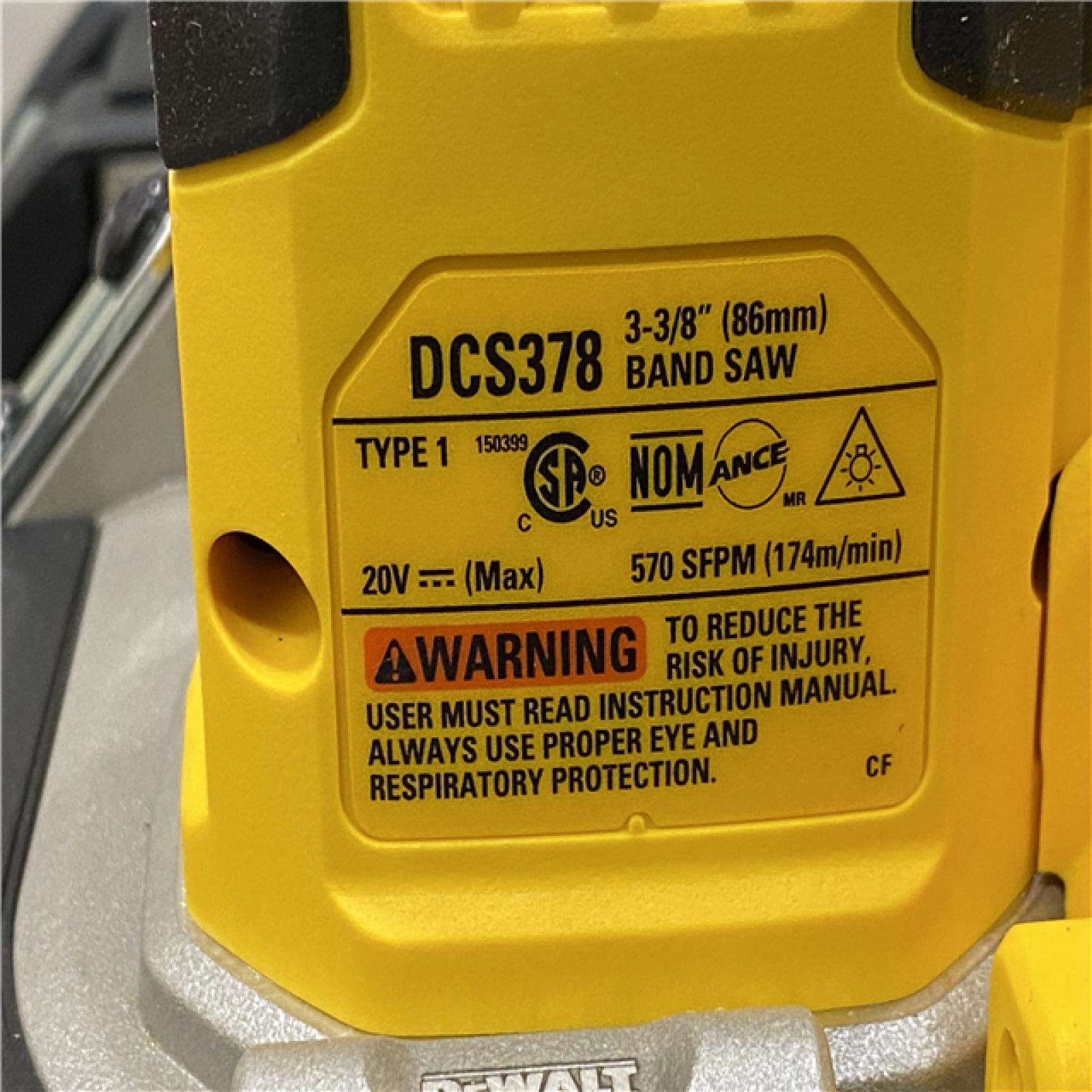 AS-IS DEWALT 20-Volt MAX 3-3/8 in. Cordless Brushless Bandsaw (Tool-Only)