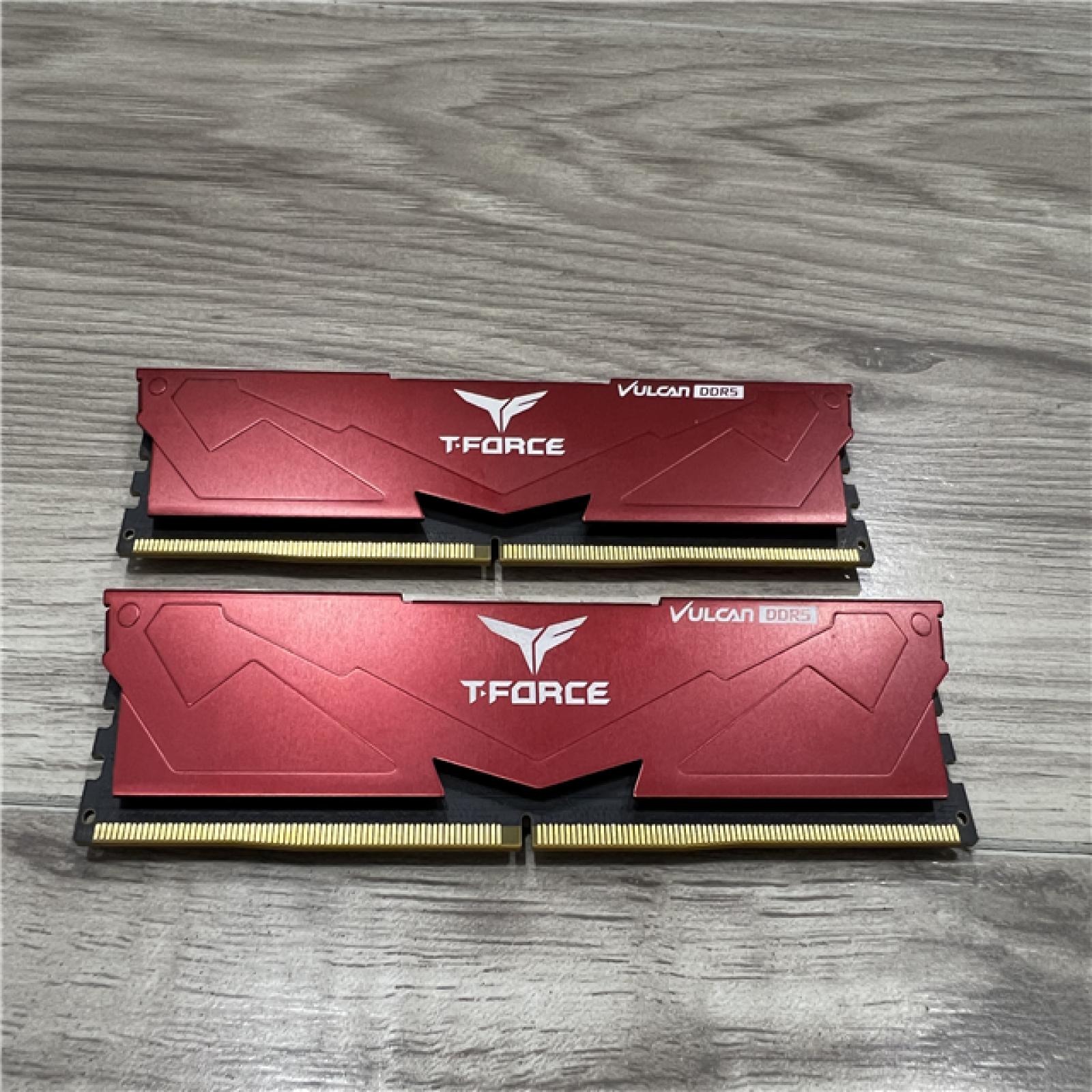 AS-IS TEAMGROUP T-Force VULCAN DDR5 6000mhz DESKTOP RAM BLACK 32gb (2x16gb) CL38