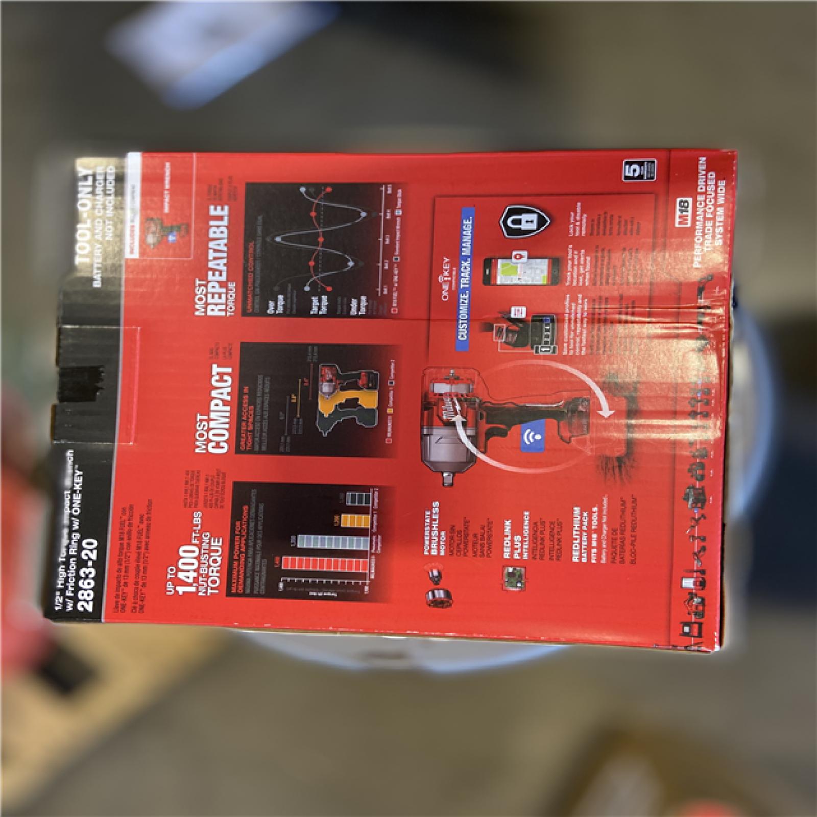 NEW! - Milwaukee M18 FUEL ONE-KEY 18V Lithium-Ion Brushless Cordless 1/2 in. Impact Wrench with Friction Ring (Tool-Only)