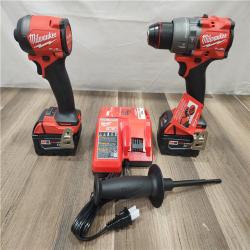 AS-IS- MILWAUKEE FUEL 18V Lithium-Ion Brushless Cordless Hammer Drill and Impact Driver Combo Kit