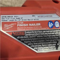AS-IS Milwaukee FUEL 18V Lithium-Ion Brushless Cordless Gen II 15-Gauge Angled Nailer (Tool-Only)