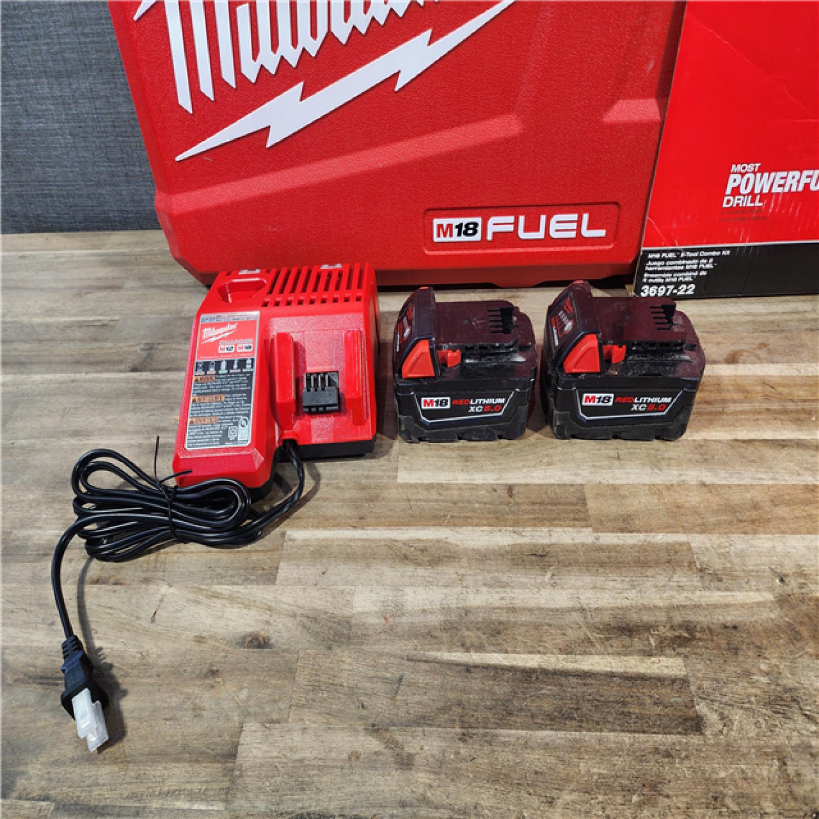 HOUSTON LOCATION - AS-IS MILWAUKEE FUEL 18V Lithium-Ion Brushless Cordless Hammer Drill and Impact Driver Combo Kit