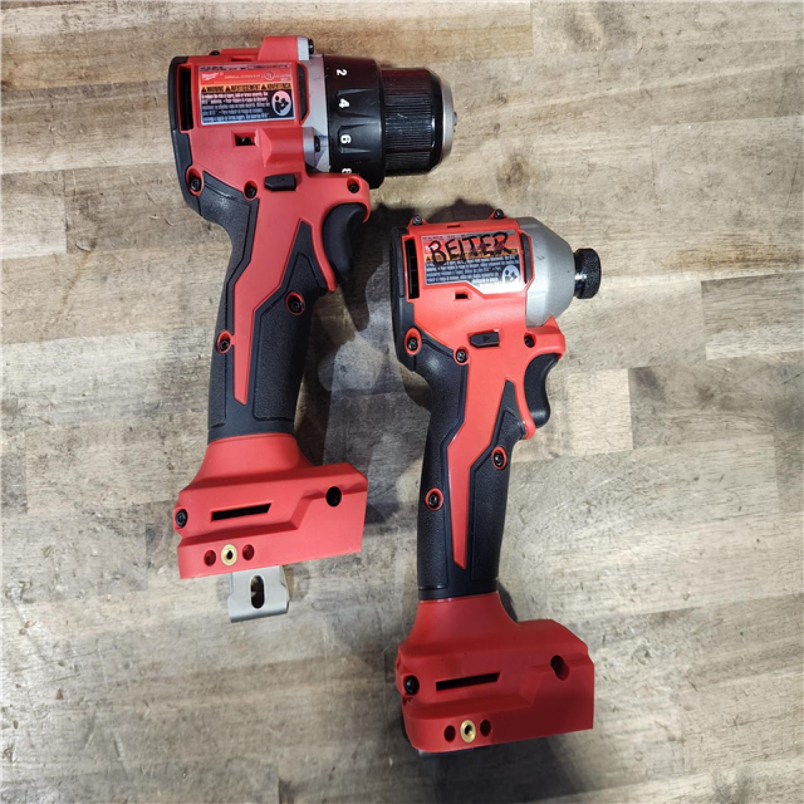 HOUSTON LOCATION - AS-IS Milwaukee M18 18V Lithium-Ion Brushless Cordless Compact Drill/Impact Combo Kit (2-Tool) W/(2) 2.0 Ah Batteries  Charger & Bag