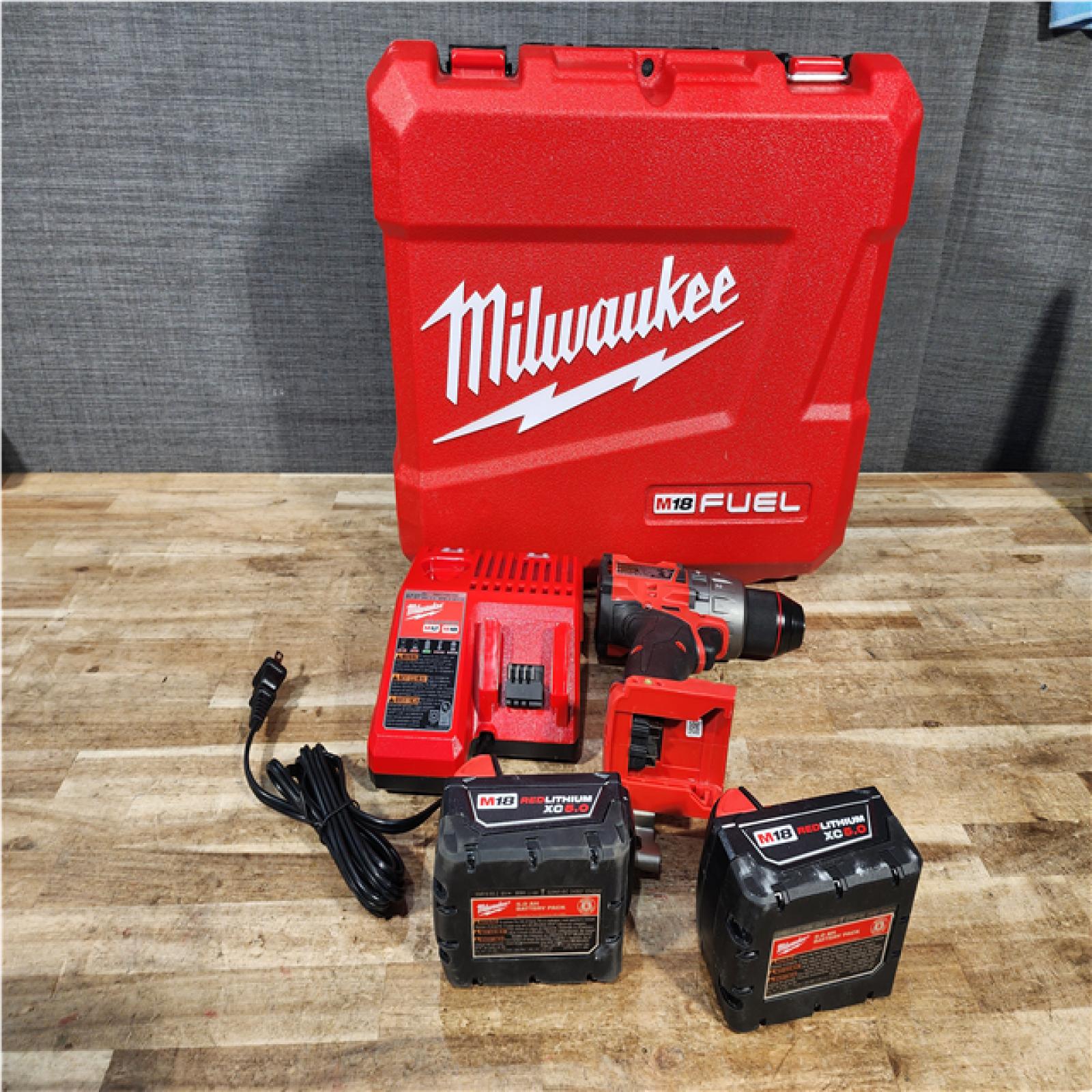 Houston Location AS-IS Milwaukee FUEL 18V Lithium-Ion Brushless Cordless 1/2 in. Hammer Drill Driver Kit