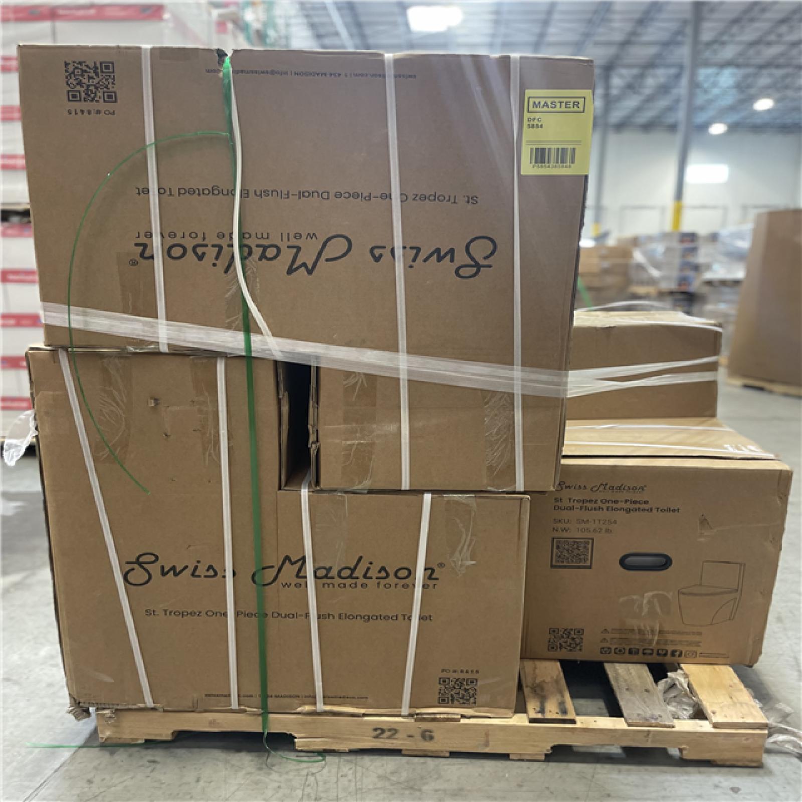 DALLAS LOCATION- SWISS MADISON St Tropez One Piece Elongated Toilet PALLET (5 UNITS)