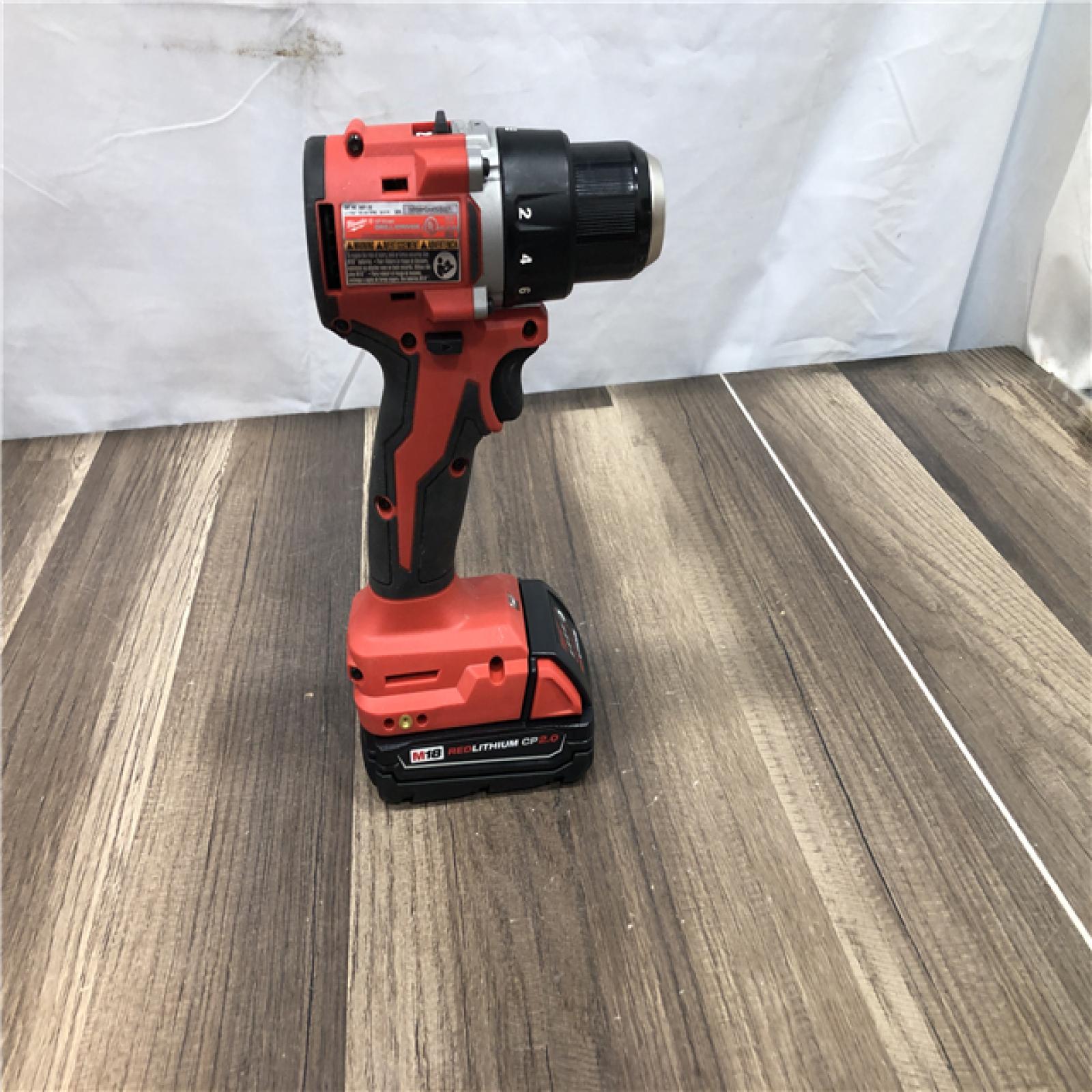 AS-IS Milwaukee 18V Lithium-Ion Brushless Cordless 1/2 in. Compact Drill/Driver Kit