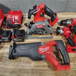 HOUSTON LOCATION - AS-IS MILWAUKEE 4 TOOL COMBO KIT W/ (2) BATTERY & CHARGER