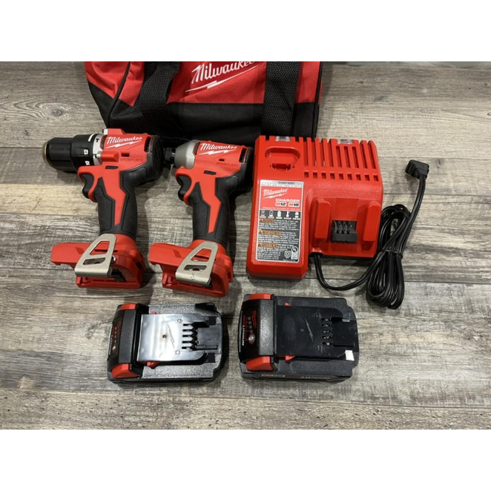 AS-IS Milwaukee 18-Volt Lithium-Ion Brushless Cordless Compact Hammer Drill/Impact Combo Kit