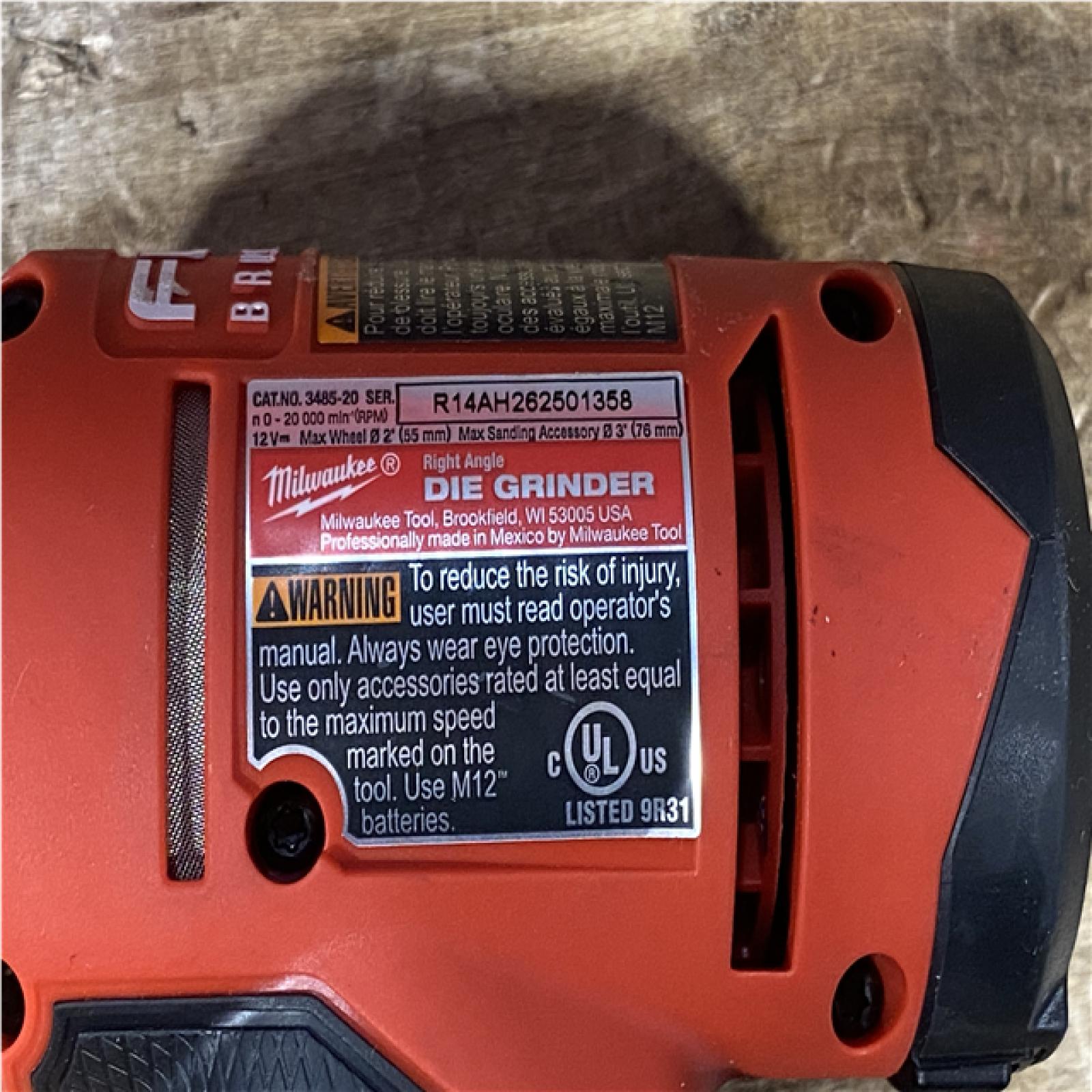 Houston Location AS-IS Milwaukee FUEL 12V Lithium-Ion Brushless Cordless 1/4 in. Right Angle Die Grinder (Tool-Only)