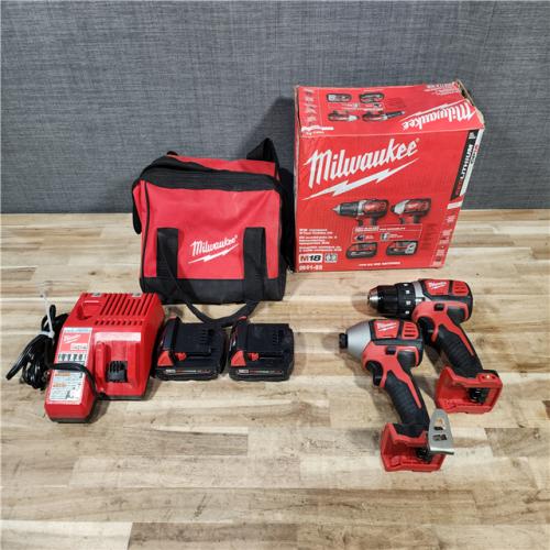 HOUSTON LOCATION - AS-IS Milwaukee M18 18V Lithium-Ion Cordless Drill Driver/Impact Driver Combo Kit