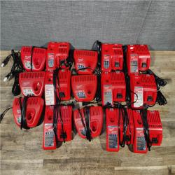 HOUSTON LOCATION - AS-IS MILWAUKEE BATTERY CHARGER PACK QTY - 15
